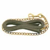 Leather Lead With Brass Plated Chain