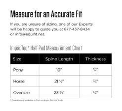 EquiFit Impacteq Half Pad - VARIOUS COLOURS 7 EquiFit Impacteq Half Pad - VARIOUS COLOURS -Equestrian Supplies Store ImpacTeqSizeChartWeb