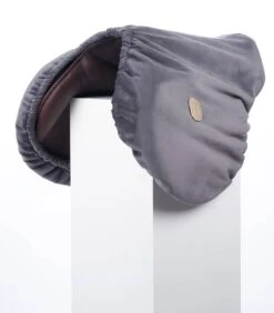 Hansen Equestrian Lush Velvet Saddle Cover -Equestrian Supplies Store Saddle Cover Charcoal 1