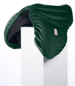 Hansen Equestrian Lush Velvet Saddle Cover -Equestrian Supplies Store Saddle Cover Hunter Green Dressage 1