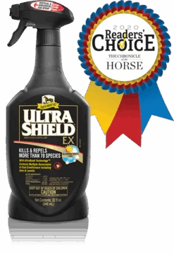 Absorbine Ultrashield EX Fly Spray - 2 Sizes 9 Absorbine Ultrashield EX Fly Spray - 2 Sizes -Equestrian Supplies Store UltraShield EX 32oz Readers Choice Badge