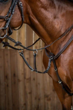 Dy'on Working Collection Running Martingale Attachment 5 Dy'on Working Collection Running Martingale Attachment -Equestrian Supplies Store fourchette de martingale a anneaux brun full working by dyon 3