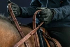 Equestrian Supplies Store 11 Dy'on D Collection Fancy Stitch Rubber Reins W/ 7 Leather Loops